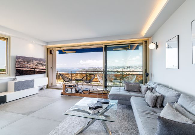  in Nice - Panoramic Sea View • Top Floor • Private Garage • A/C